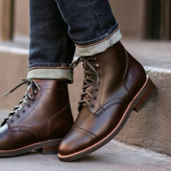 THURSDAY BOOT Captain Brown Leather Cap Toe Boots SZ 9 - Picture 10 of 10